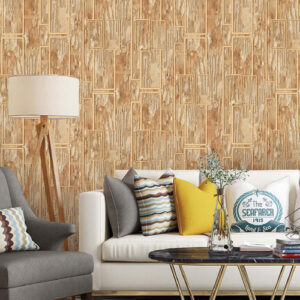 Wooden Textured 3D Wallpaper for Bedroom