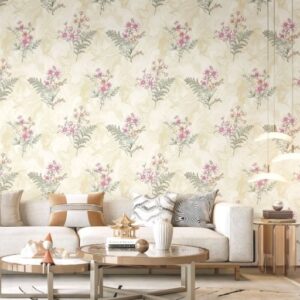 Floral Sprig Motif Wallpaper